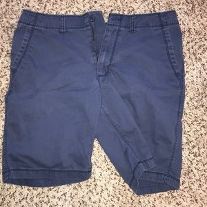 Men’s blue flat front shorts